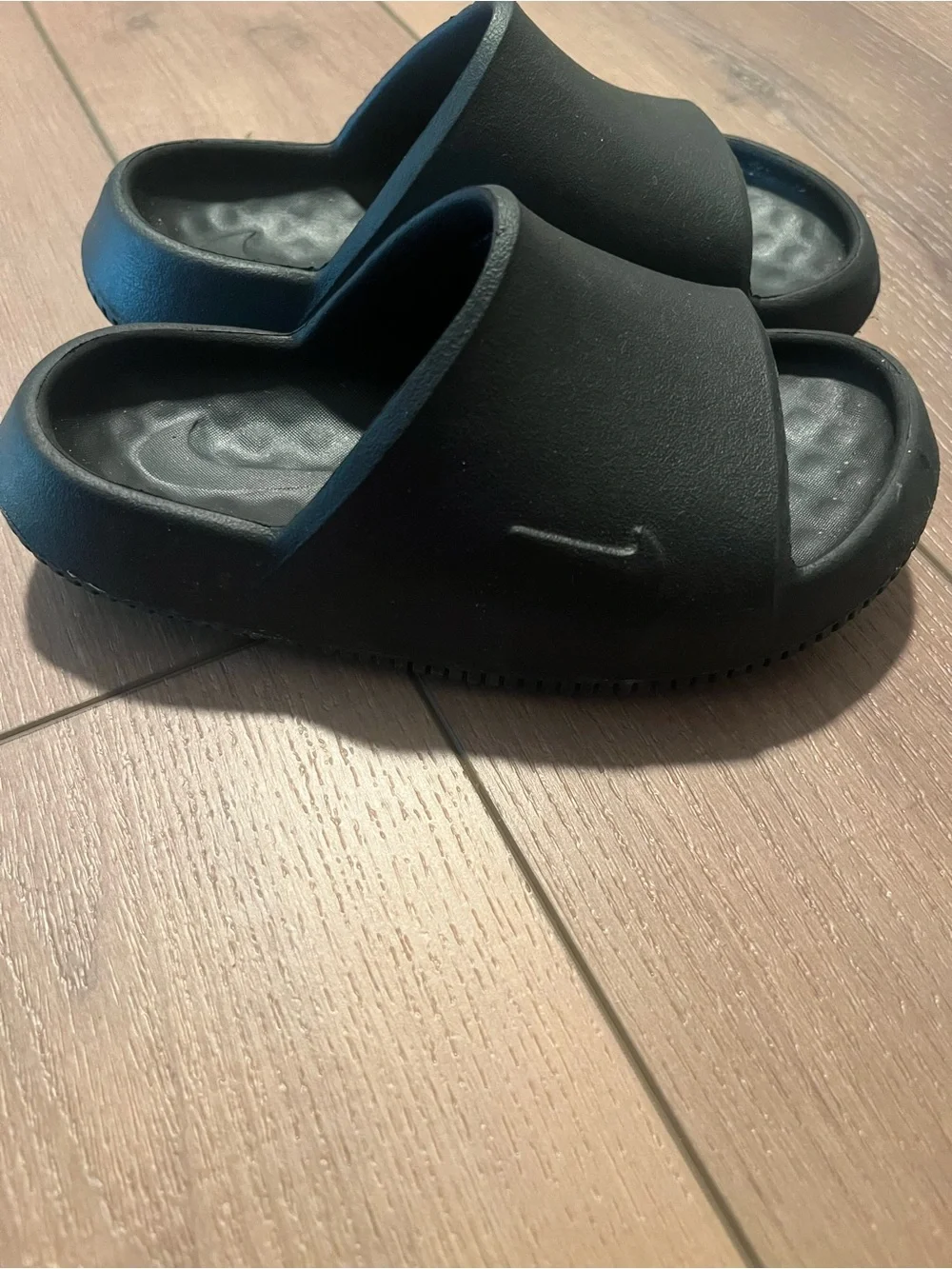 Nike Kids Black Slide Sandals with Subtle Swoosh